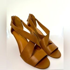 NINE WEST Fowler Women’s Slingback Criss Cross Heel Wedge Sandals US 8